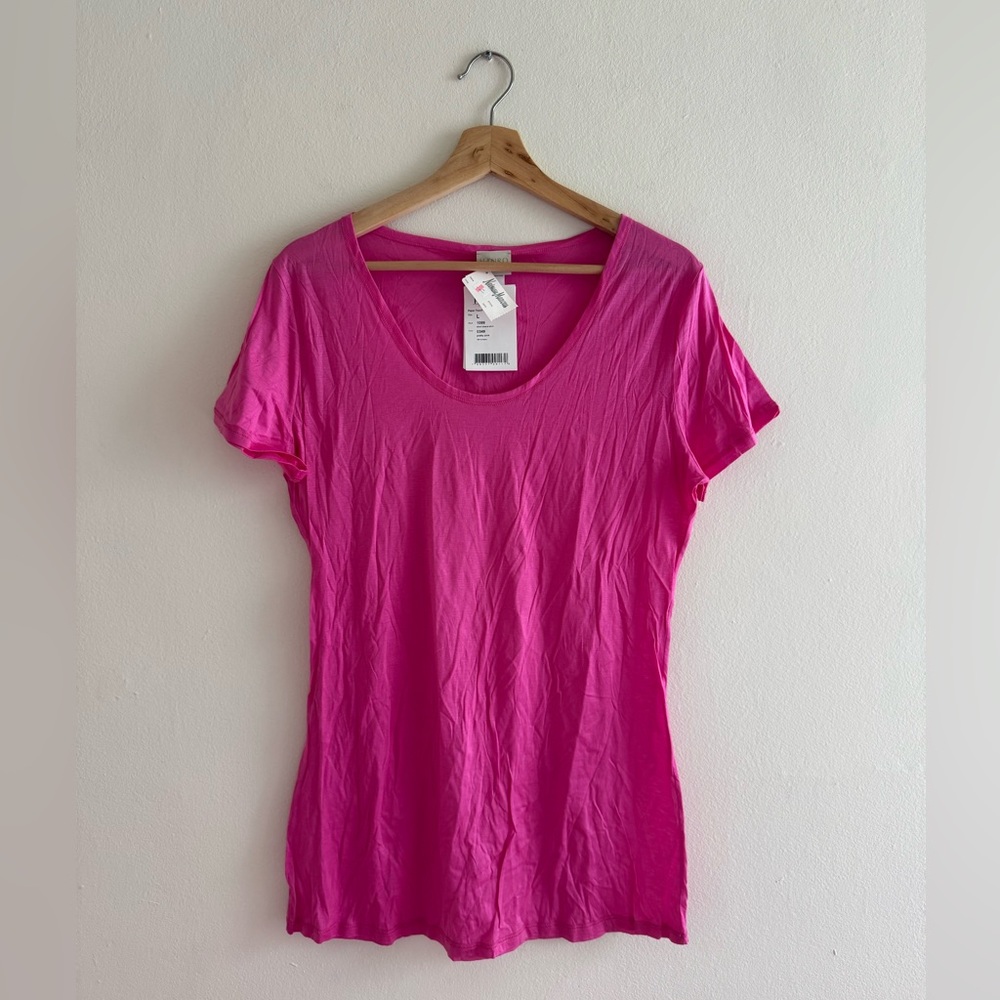 NWT Hanro short sleeve tshirt pretty pink paper touch large